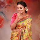 Yellow With Red  Soft Banarasi Saree