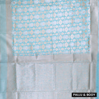 Bright Blue Colour Fancy Weaving Saree