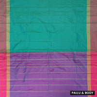 Persian Green  With Purple-Magenta Arani Silk Saree