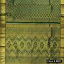 Green  with Gold Zari Border Wedding Silk Saree