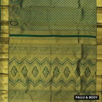 Green  with Gold Zari Border Wedding Silk Saree