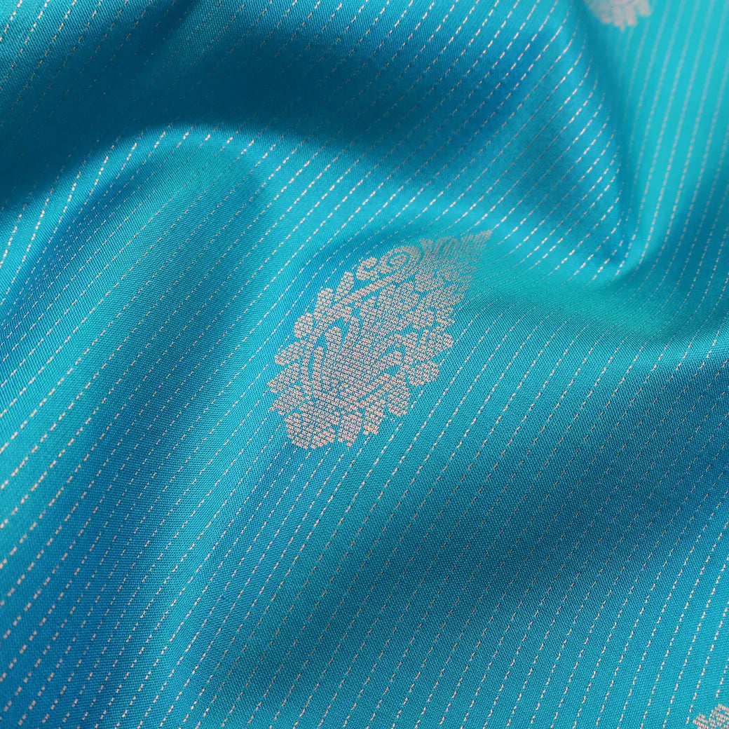Turquoise Blue with Pink Soft Silk Saree
