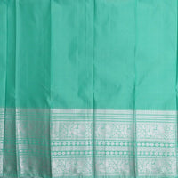 Peach with Agua green Art Silk Saree