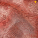 Brick Red With Copper Zari Border Tissue Crush With Floral Digital Prints Saree - Thenianantham