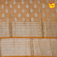 Mustard Semi - Tissue Saree With Unique Buttas, Traditional Zari Border & Pallu Of Intricate Designs - Thenianantham