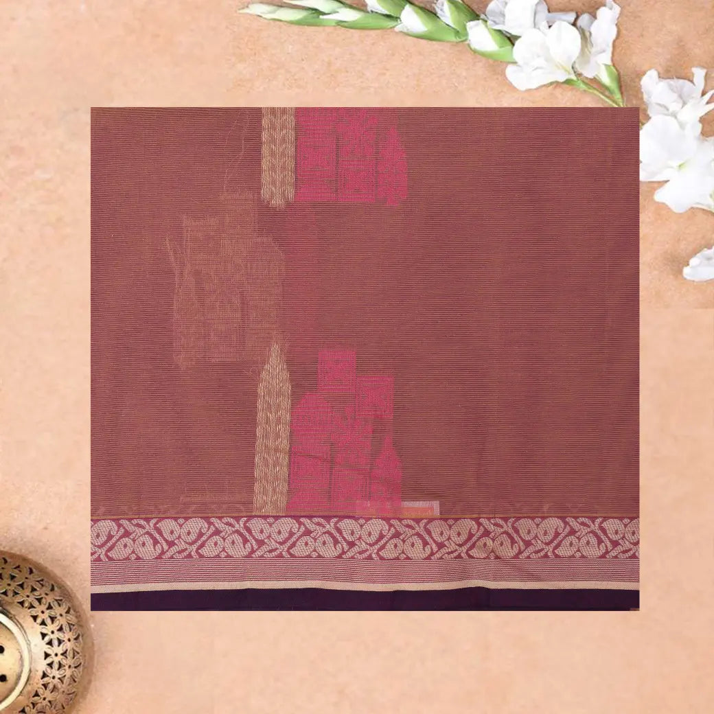 Peach Color Negamam Cotton Saree
