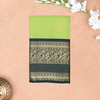 Green With Dark Green Vaira Oosi Silk Saree