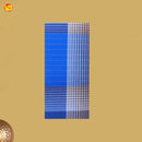Men’s Blue with Maroon Checked Cotton Stitched Lungi