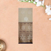 Light Beige with Dark Purple Art Silk Saree