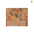 Golden Brown With Gold Border Tissue With Floral Digital Prints saree - Thenianantham