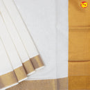 Southloom Exclusive Onam Kasavu Saree With Gold Zari Pattern (Matching Plain Blouse Included)