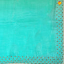 Sea Blue With Yellow Shimmer Saree In Beads And Zardosi On The Pallu Border - Thenianantham