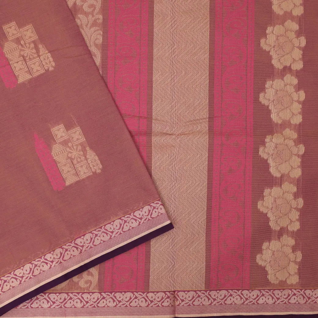 Peach Color Negamam Cotton Saree