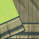 Green With Dark Green Vaira Oosi Silk Saree