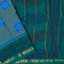 Brown with green  Mul Mul Cotton Saree without Blouse