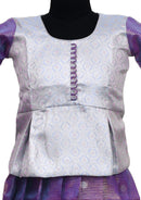 Light Blue With Purple Girls Branded Readymade Pattu Pavadai