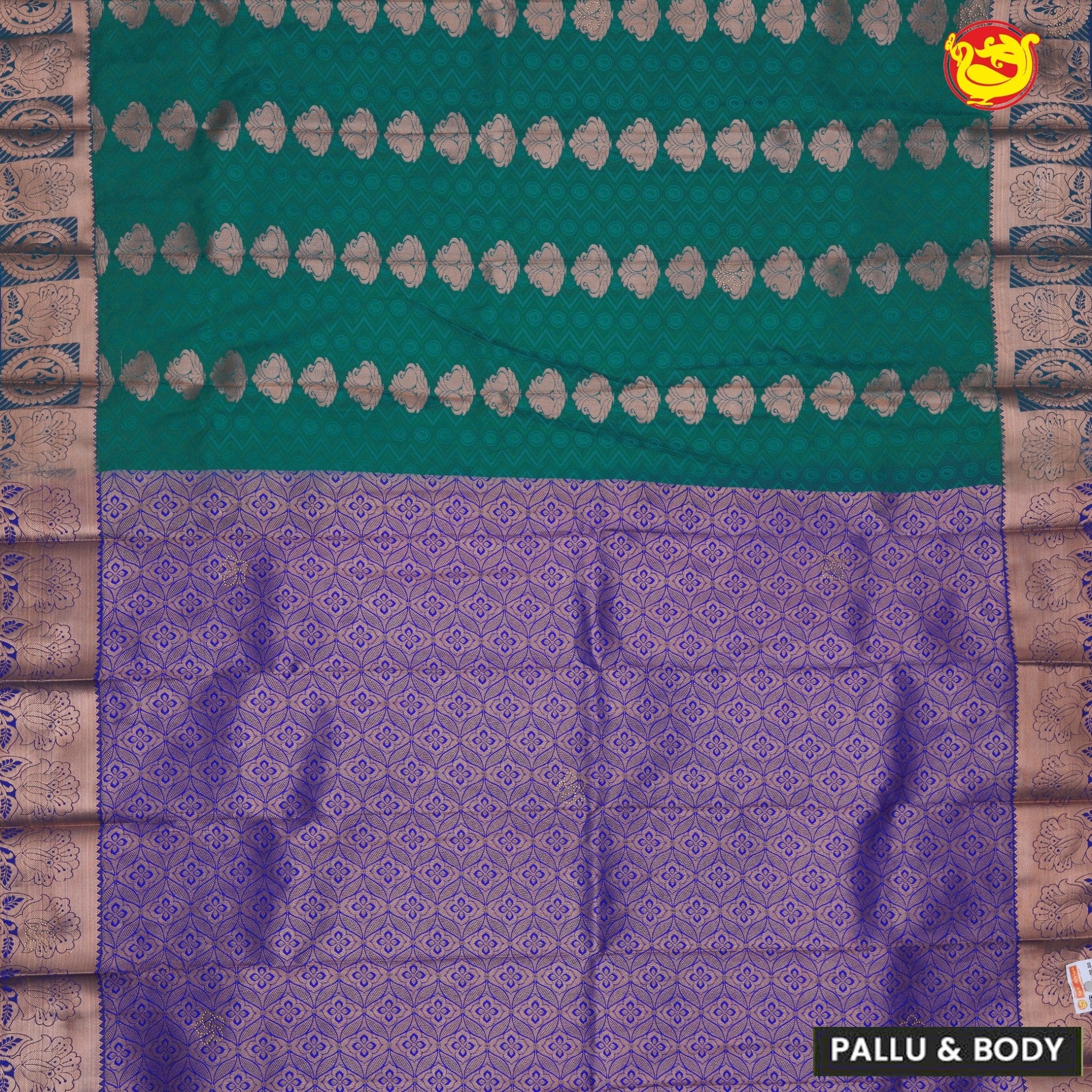 Green with Lavender Soft Silk Saree