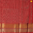 Bottle Green and Dark Red With Gold Zari Floral Buttas Pure Silk Cotton Saree - Thenianantham