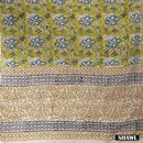 Bottle Green With Mustard Yellow Cotton Ladies Chudithar Material