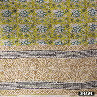 Bottle Green With Mustard Yellow Cotton Ladies Chudithar Material