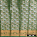 Dark Green Colour Floral Design Traditional  Pattu Pavadai Material