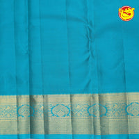 Dark Blue Wedding Silk Saree With Rama Blue Pallu - Thenianantham