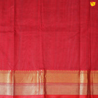 Bottle Green and Dark Red With Gold Zari Floral Buttas Pure Silk Cotton Saree - Thenianantham