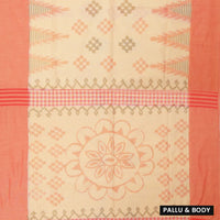 Peach color  Linen Cotton Saree