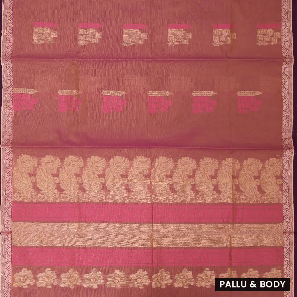 Peach Color Negamam Cotton Saree