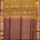 Mustard yellow with Maroon Soft Silk Saree - Thenianantham