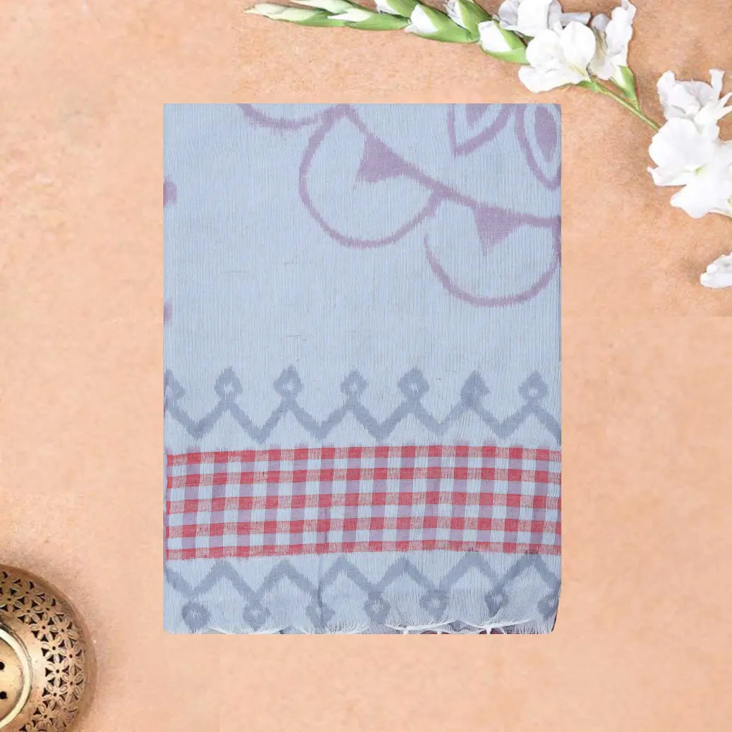 Greyblue  Linen Cotton Saree