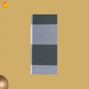 Men’s Offwhite with Dark Grey Checked Cotton Stitched Lungi