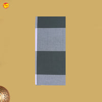 Men’s Offwhite with Dark Grey Checked Cotton Stitched Lungi