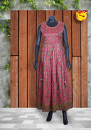 Pink With Green Ladies Branded Readymade Maxi Tops - Thenianantham