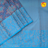 Blue Wedding Silk Saree With Light Blue Pallu - Thenianantham