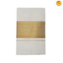 Southloom Exclusive Onam Kasavu Saree With Gold Zari Pattern (Matching Plain Blouse Included)