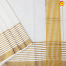 Southloom Exclusive Onam Kasavu Saree With Gold Zari Pattern (Matching Plain Blouse Included)