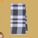 Men’s Offwhite with Dark Grey Checked Cotton Stitched Lungi
