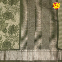 Golden With Light Green Chanderi Silk Saree - Thenianantham