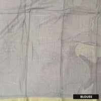 Maroon with grey  Semi Chanderi  Saree