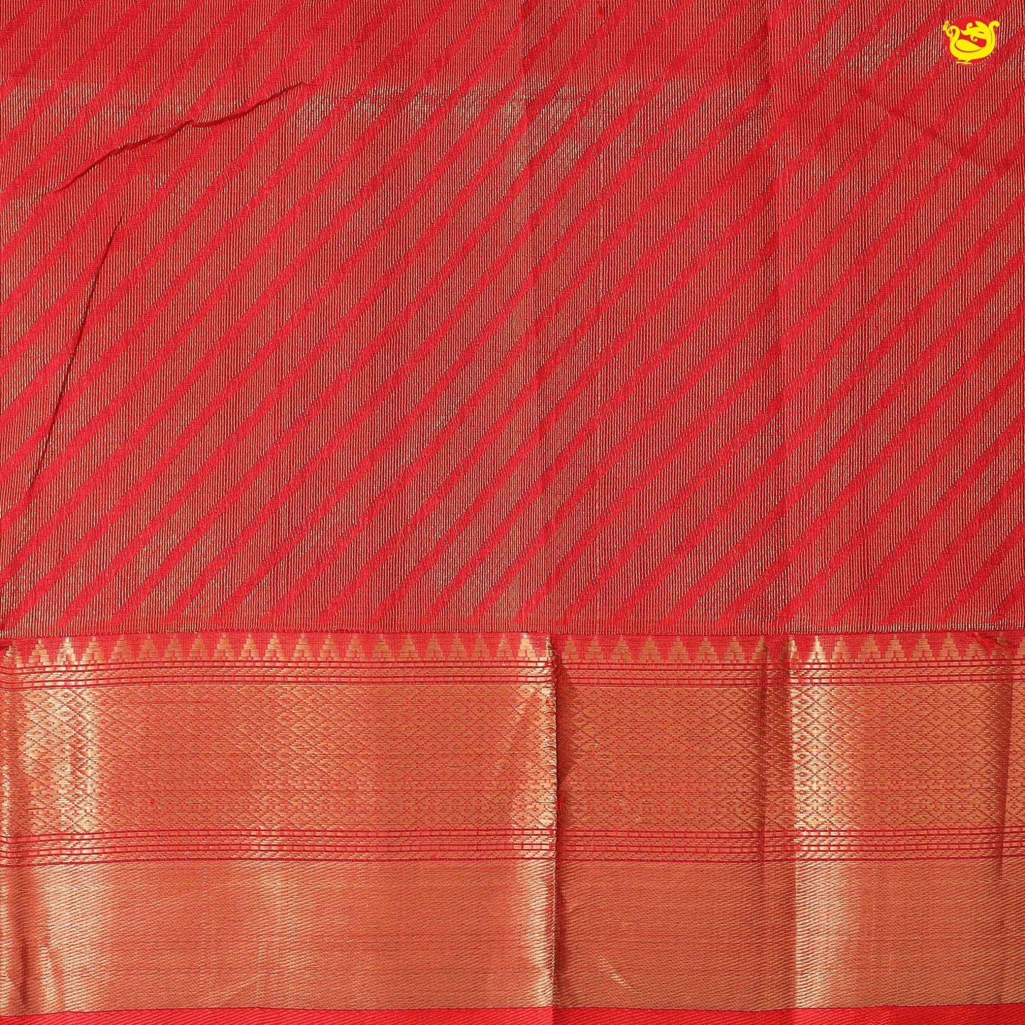 Dark Grey and Dark Red With Gold Zari Floral Buttas Pure Silk Cotton Saree - Thenianantham