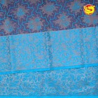 Blue Wedding Silk Saree With Light Blue Pallu - Thenianantham