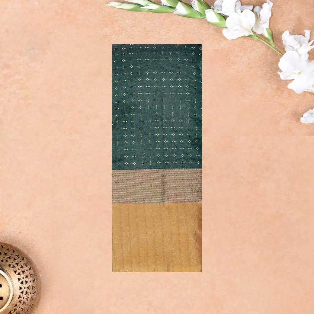 Green With Mustard Arani Silk Saree