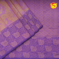 Gold Wedding Silk Saree With Lavender Pallu - Thenianantham