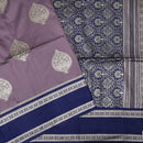Wood  with Blue Soft Silk Saree