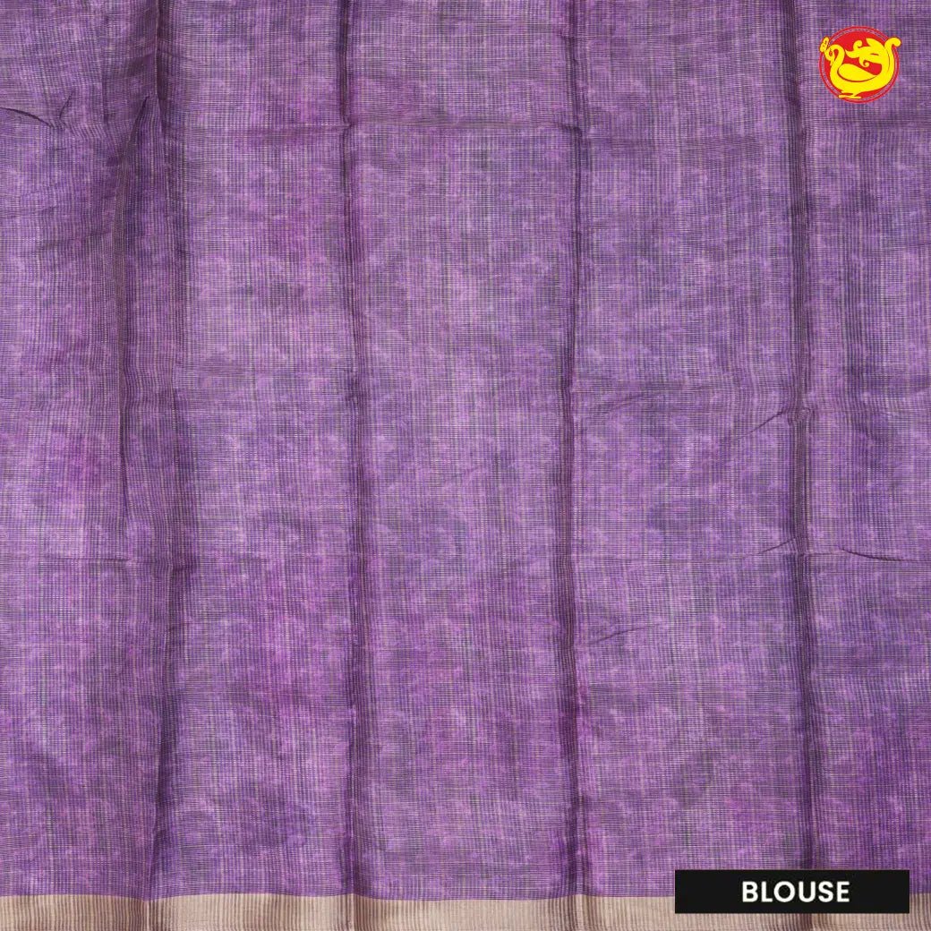 Off - White Purple Kota Saree - Thenianantham