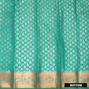 Teal Green Colour Floral Design Traditional  Pattu Pavadai Material