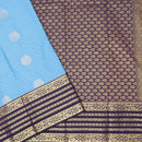 Sky blue With violet Vaira Oosi Silk Saree
