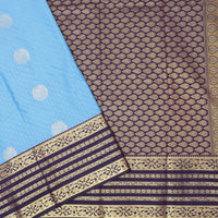 Sky blue With violet Vaira Oosi Silk Saree