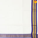 Southloom Exclusive Onam Kasavu Saree With Blue Border Pattern (Matching Plain Blouse Included)